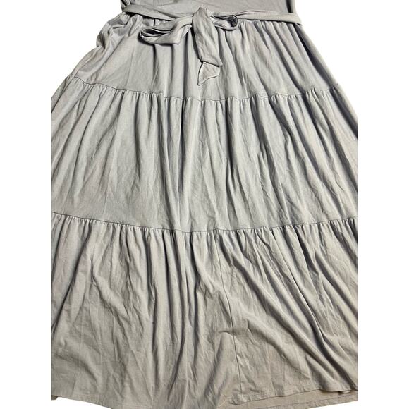 J. Crew Jersey Soft Broken In Tiered Maxi Removable Belt Peri Shadow Size Medium - Picture 3 of 10